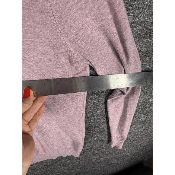 Milano Sweater Pullover Women M Medium Pink Knit Collared Long Sleeve Rhinestone - Picture 5 of 7